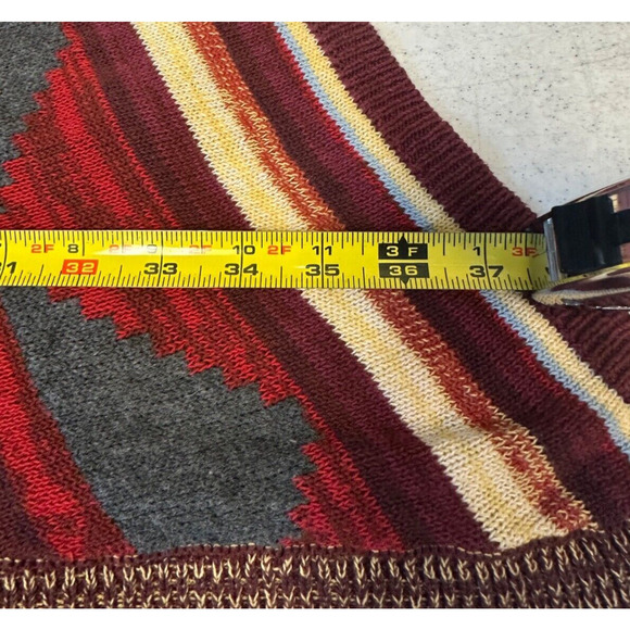 Elan Sweater Womens M Cardigan Western Duster Aztec Bohemian Pockets Red A10 - Picture 6 of 6